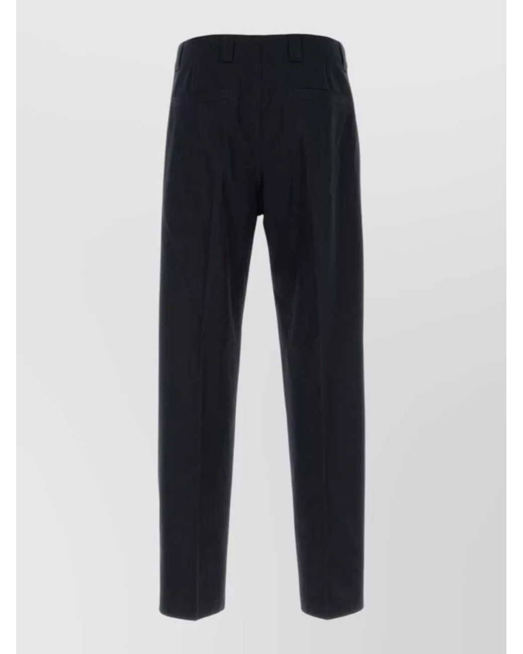 Gucci Blue Cotton Twill Straight-Leg Trousers for men