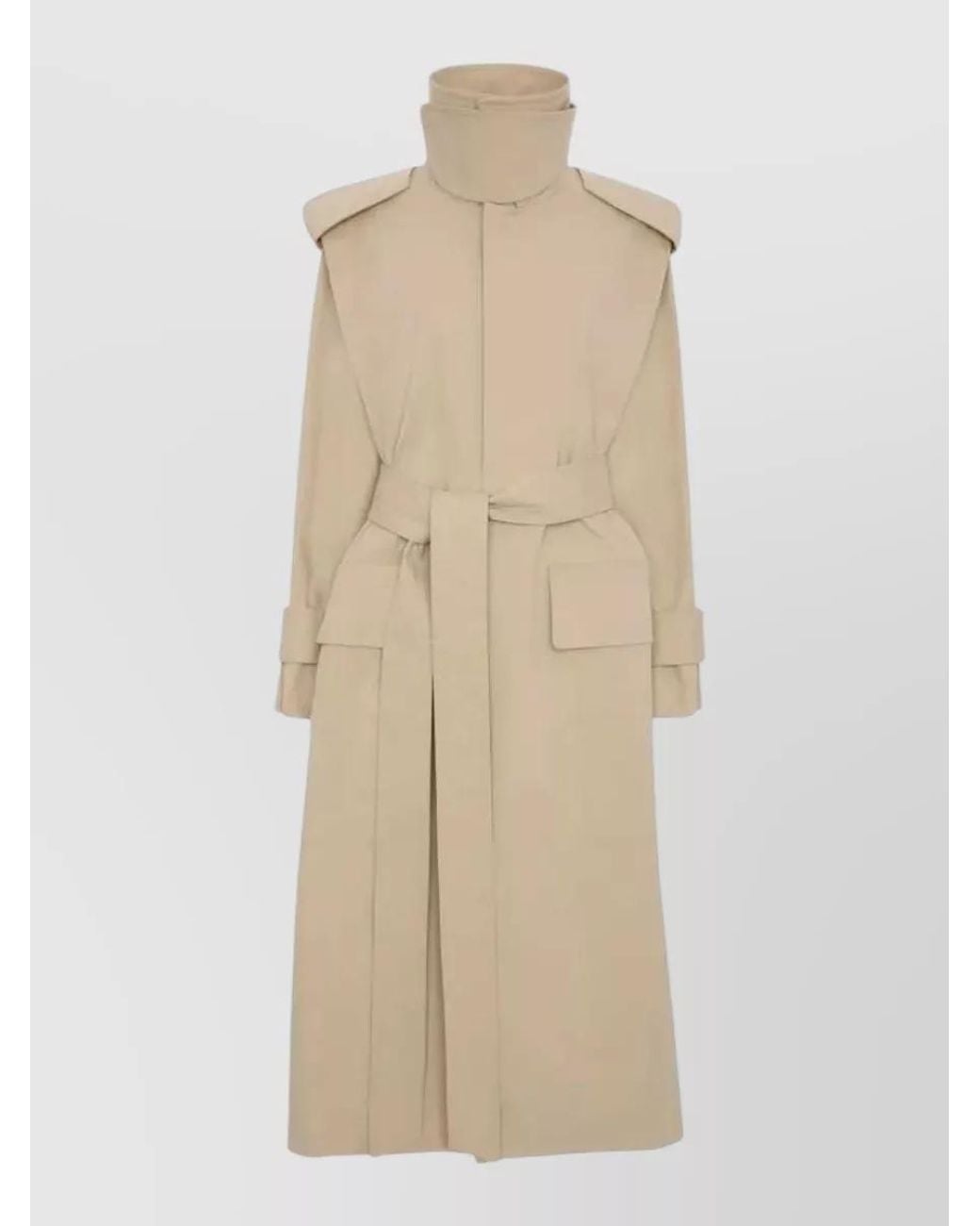 Victoria Beckham Natural Cotton Belted Trench Coat
