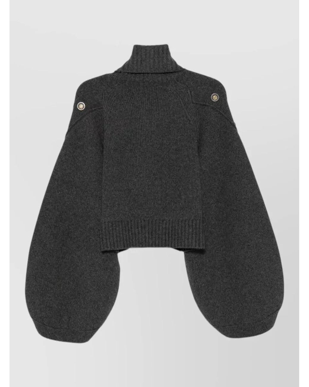 Zimmermann Black Merino Wool Ribbed Turtleneck Sweater