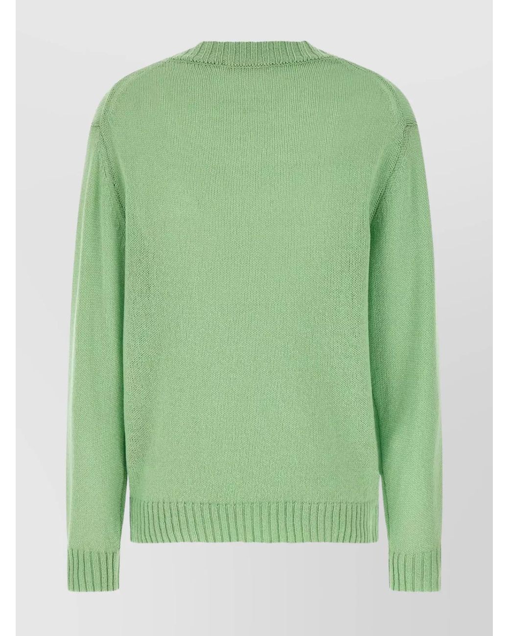 Auralee Green Cashmere V-Neck Long-Sleeve Jumper for men
