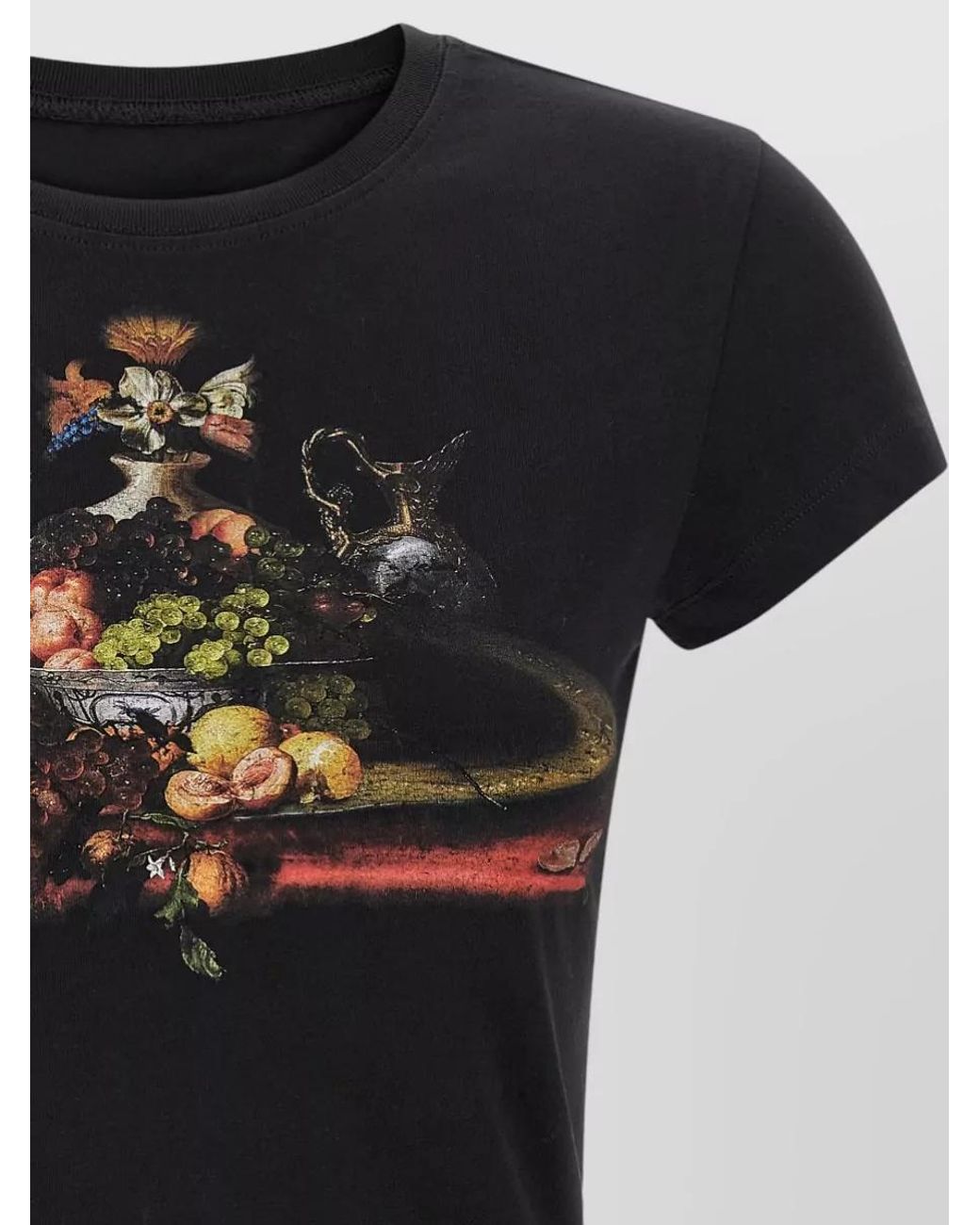 Vivienne Westwood Black Printed Cropped Cotton T-Shirt