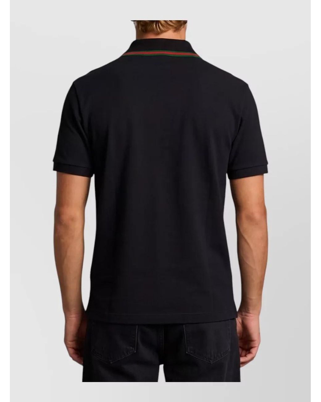 Gucci Black Shirt Collar Polo for men