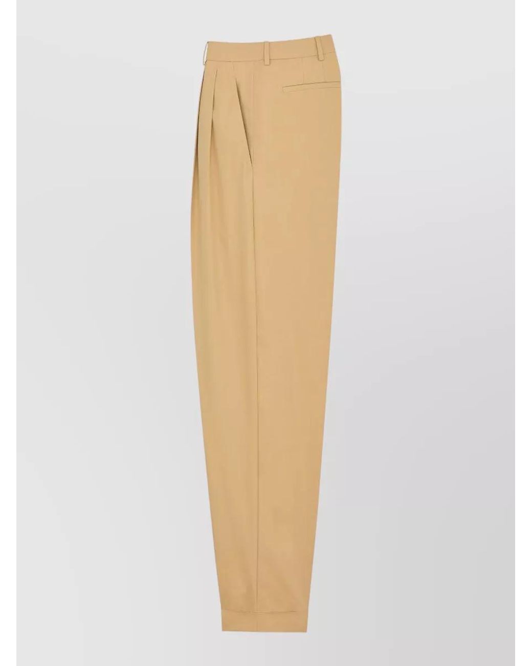 Saint Laurent Natural High-Rise Slim-Fit Pleated Trousers for men