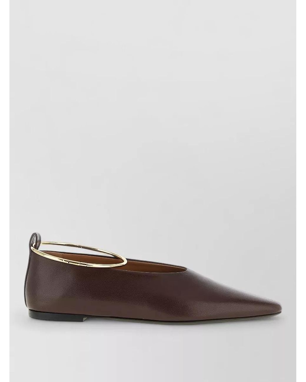 Jil Sander Brown Leather Ballet Flats