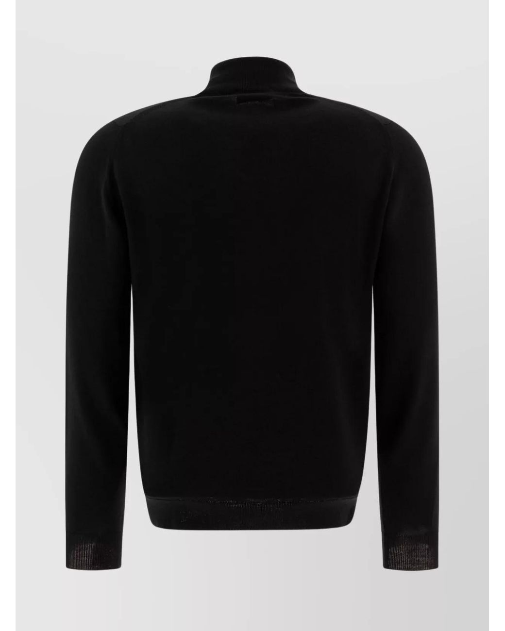 John Smedley Black Merino Wool Half-Zip Sweater for men