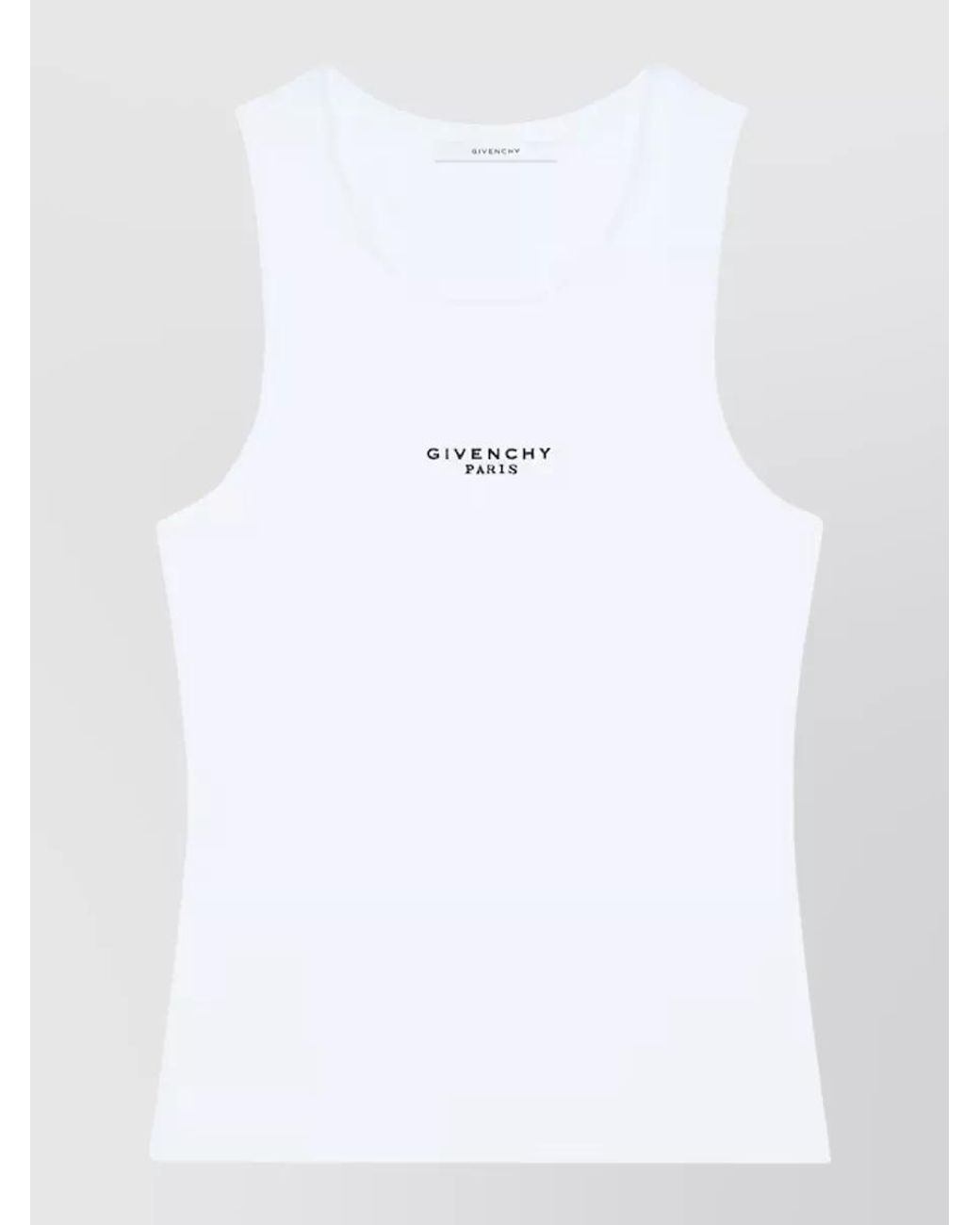 Givenchy White Ribbed Slim-Fit Logo Tank Top