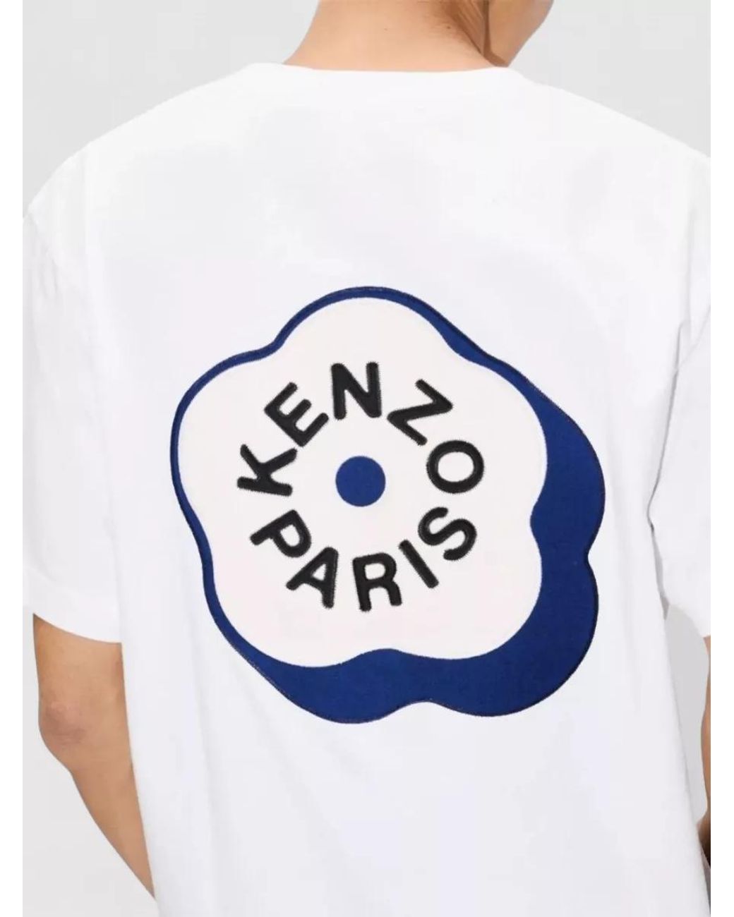KENZO White Oversized Cotton Logo-Embroidered T-Shirt for men