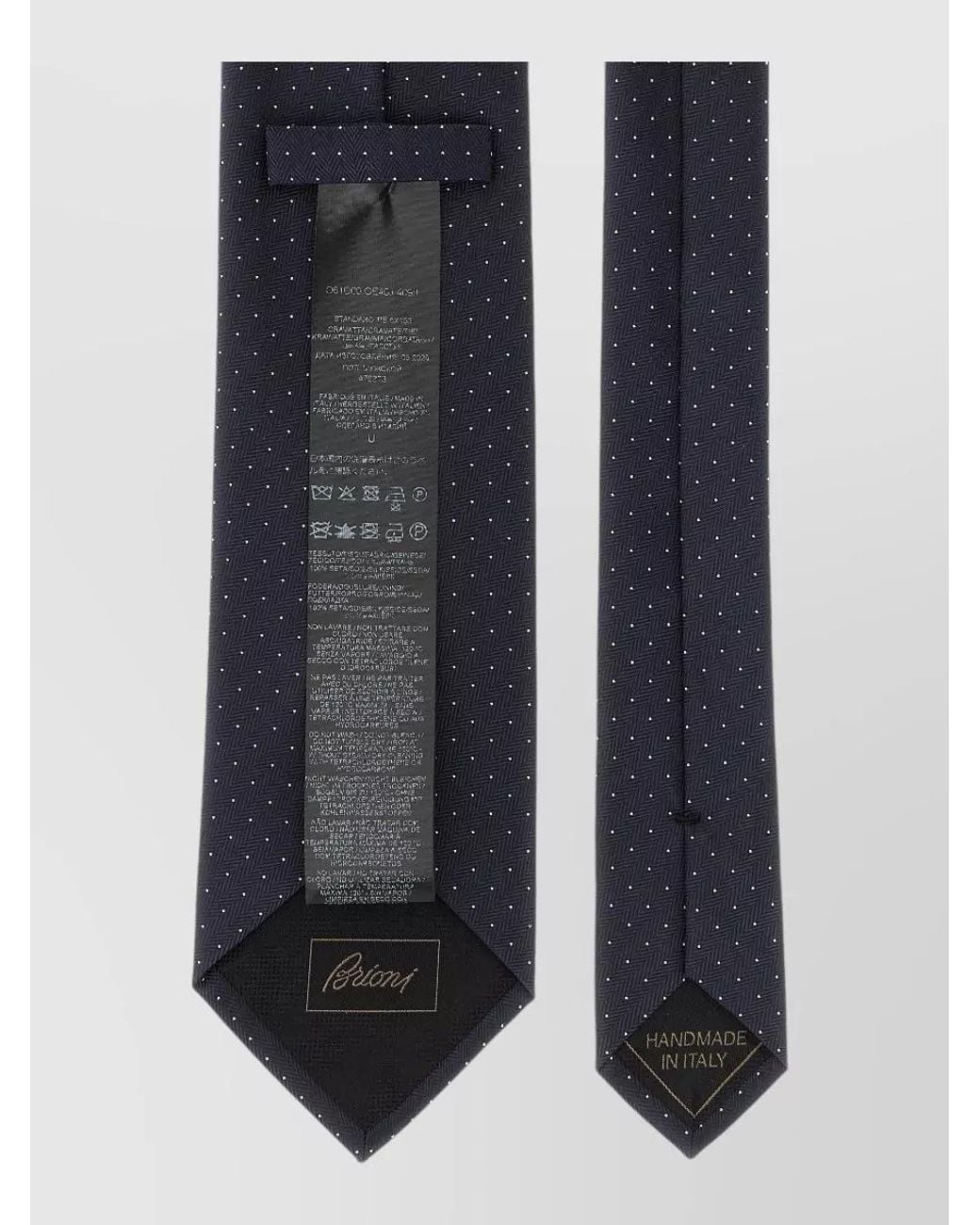 Brioni Blue Silk Micro Polka Dot Tie for men