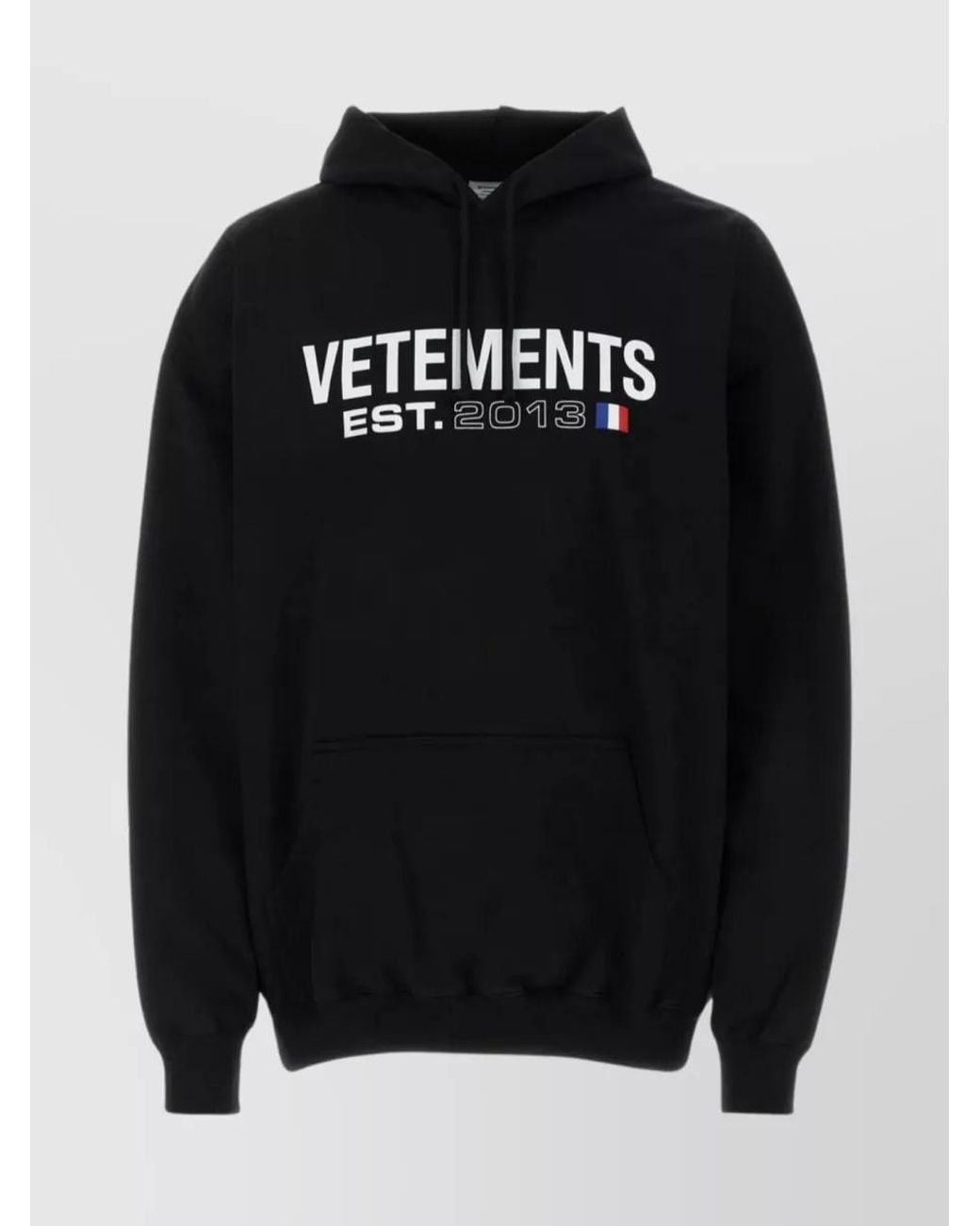Vetements Black Logo-Print Cotton-Blend Oversized Hoodie for men