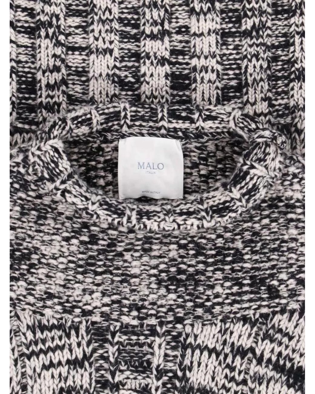 Malo Gray Cashmere Wool Crewneck Sweatshirt
