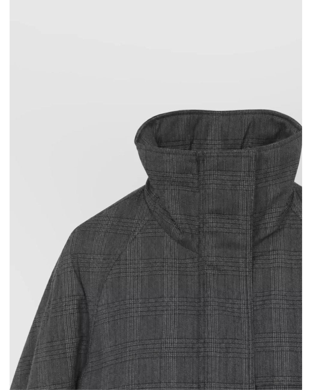 Acne Gray Checked Parka Coat