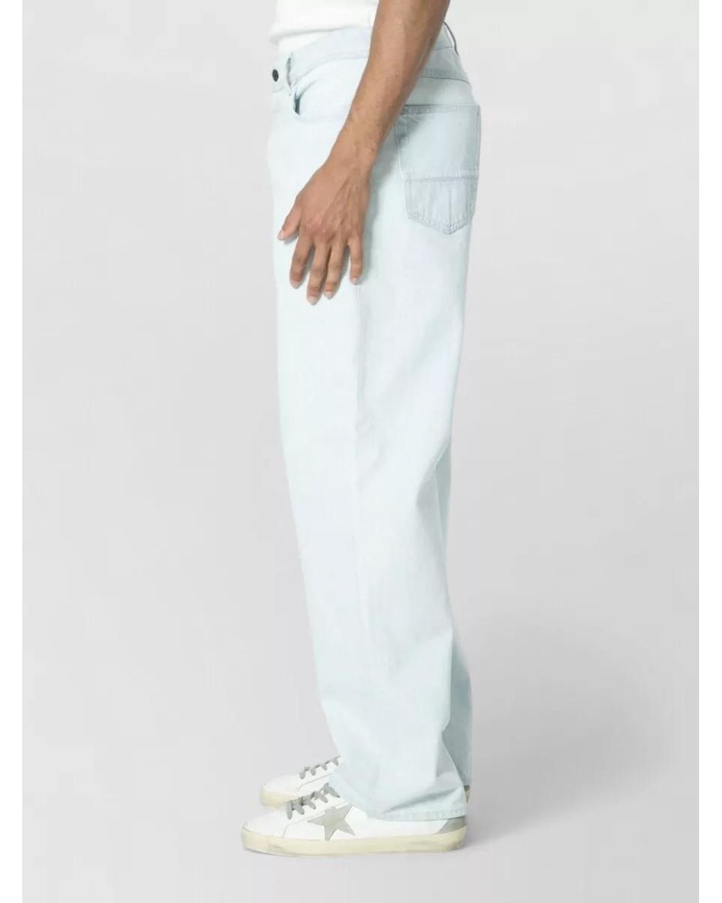 Stone Island Blue Denim Mid-Rise Wide-Leg Relaxed-Fit Jeans for men