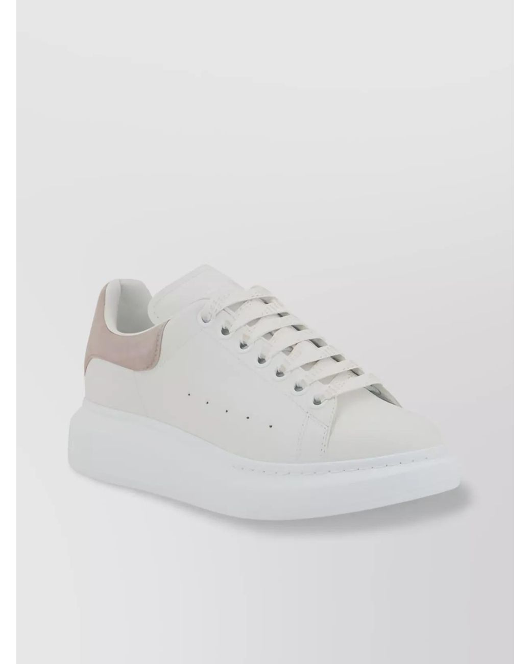 McQueen White Leather Low-Top Sneakers