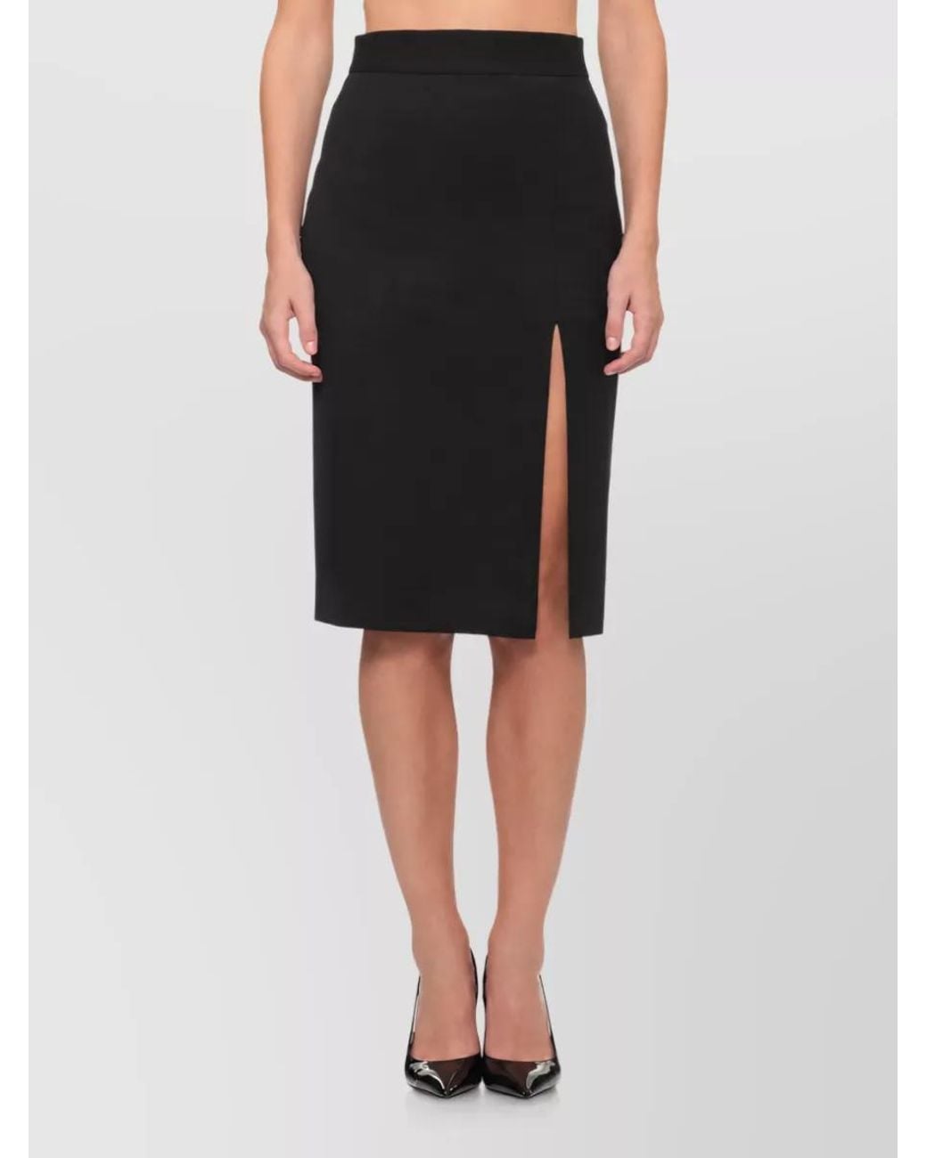 ANDAMANE Black Knee-Length Pencil Skirt