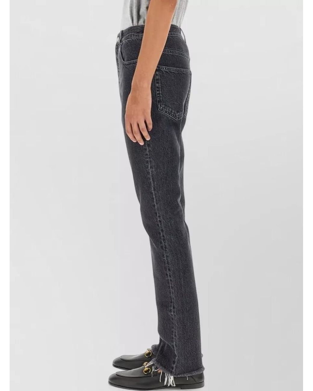 Gucci Gray Denim Straight-Leg Pants for men