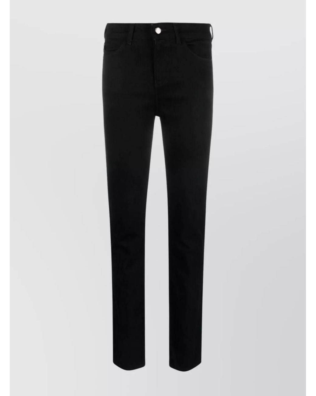 Emporio Armani Black Denim Mid-Rise Slim-Fit Jeans