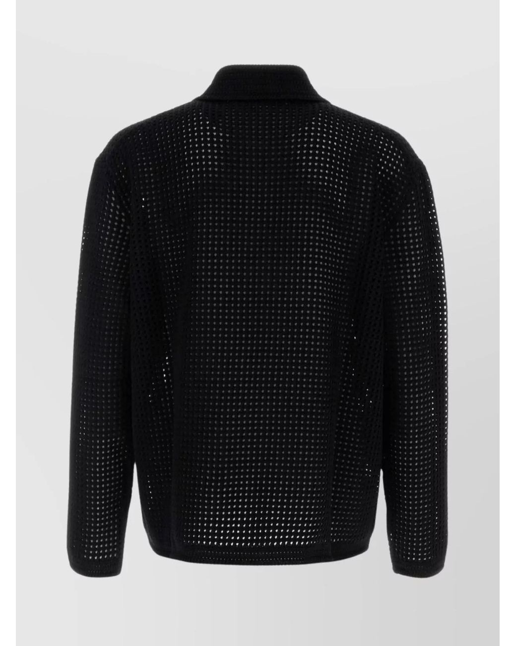 Gucci Black Crochet Polo Shirt for men