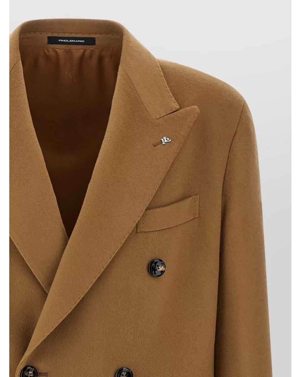 Tagliatore Natural Virgin Wool Double-Breasted Coat for men