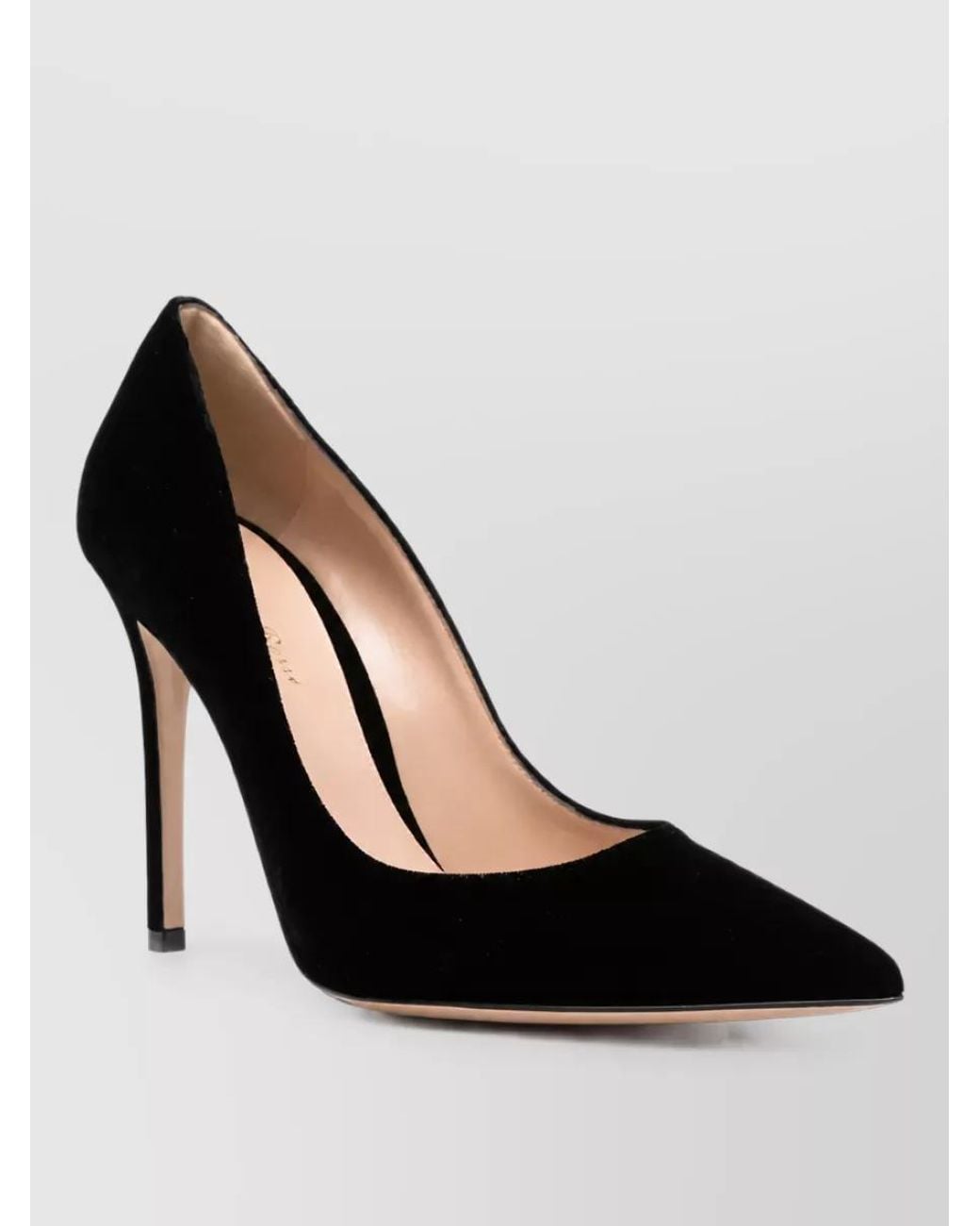 Gianvito Rossi Black Velvet Pointed-Toe Pumps