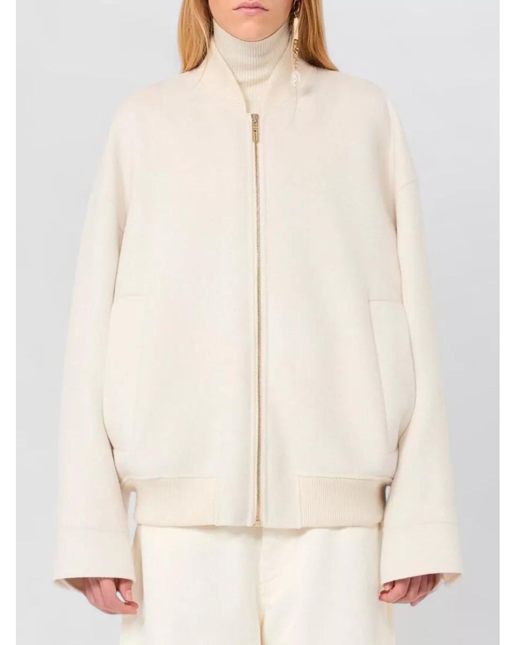 Sportmax Natural Wool Bomber Jacket