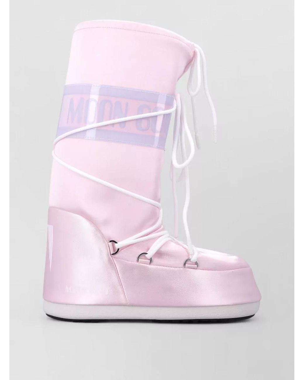 Moon Boot Pink Pearly Lace-Up Boots