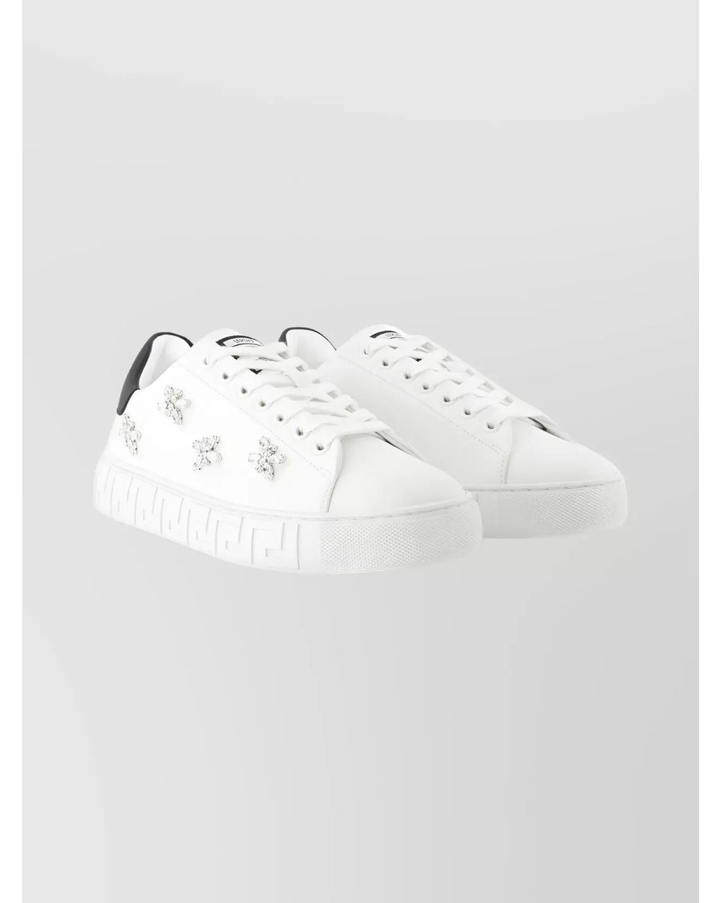 Versace White Canvas Low-Top Sneakers