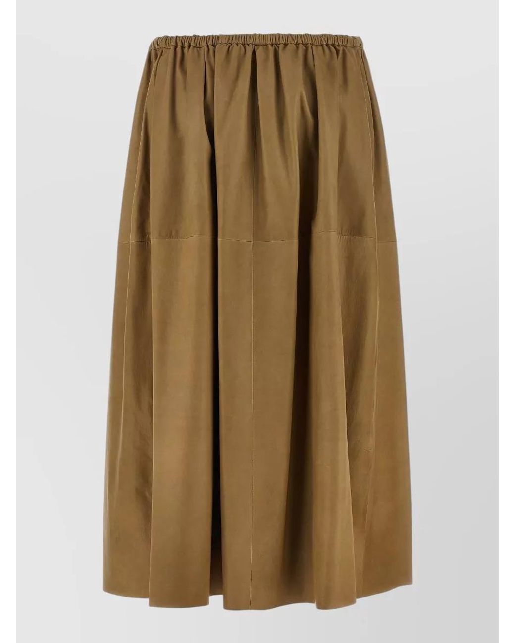 Auralee Natural Leather Pleated Skirt