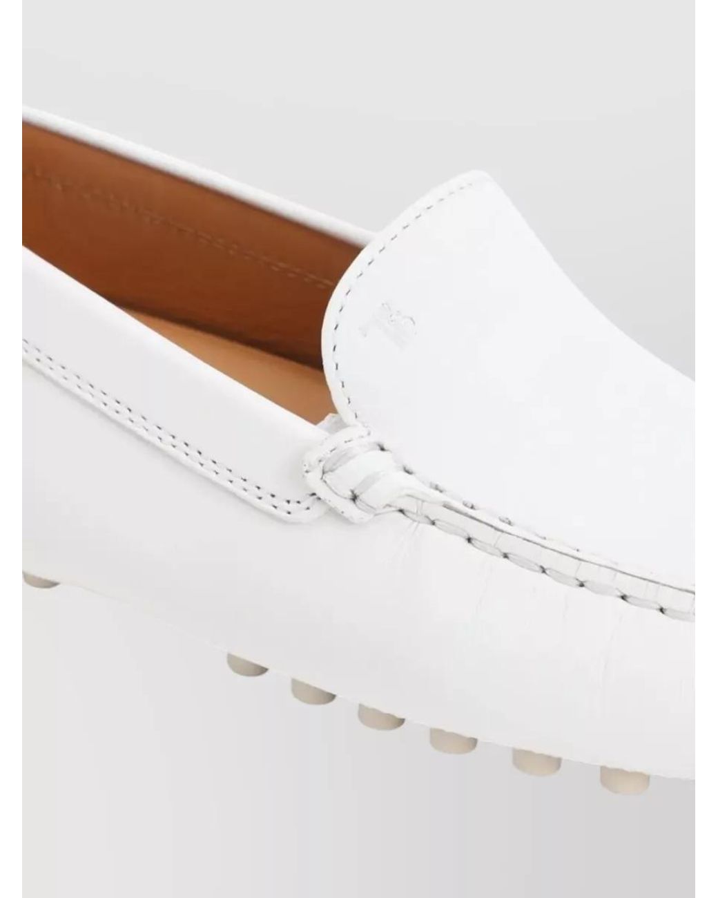 Tod's White Leather Loafers