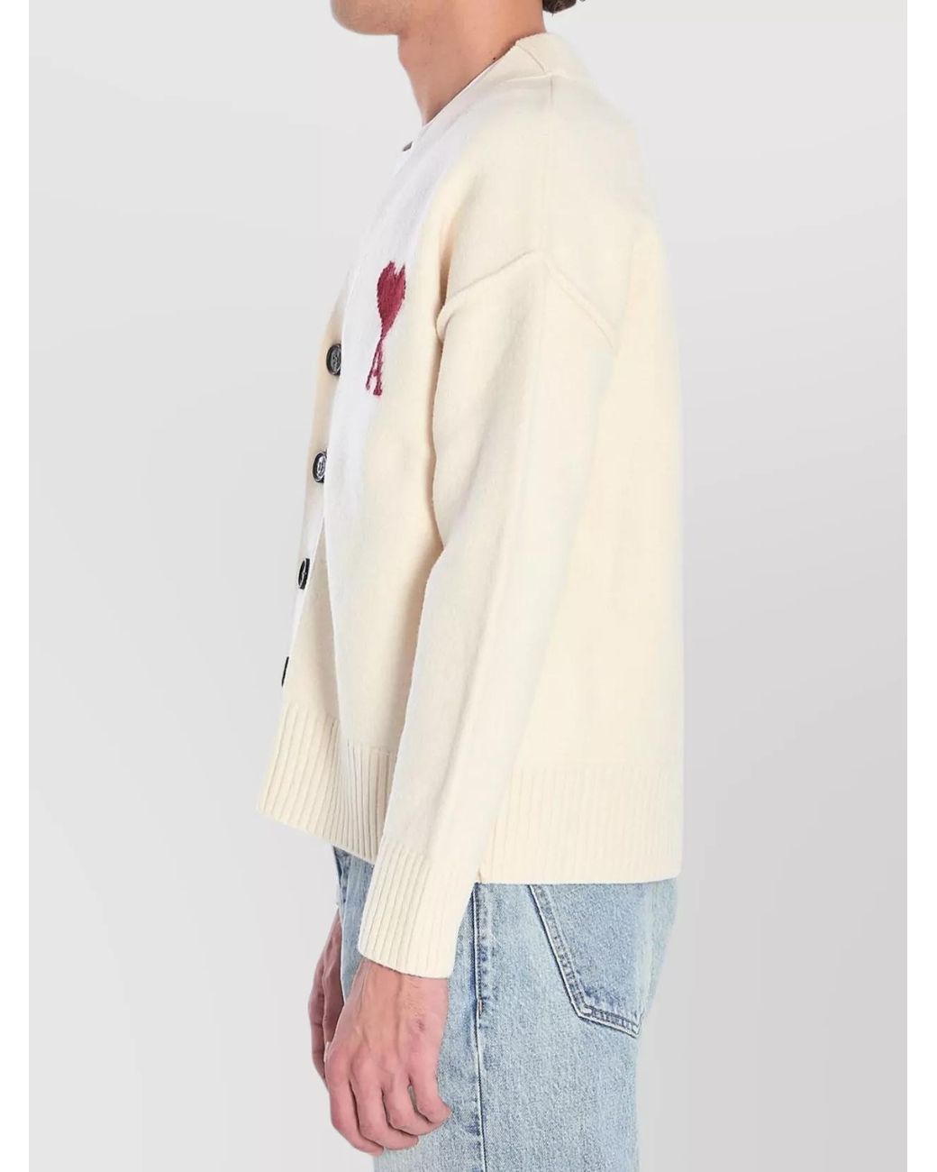 AMI Blue Ami De Coeur Cardigan for men