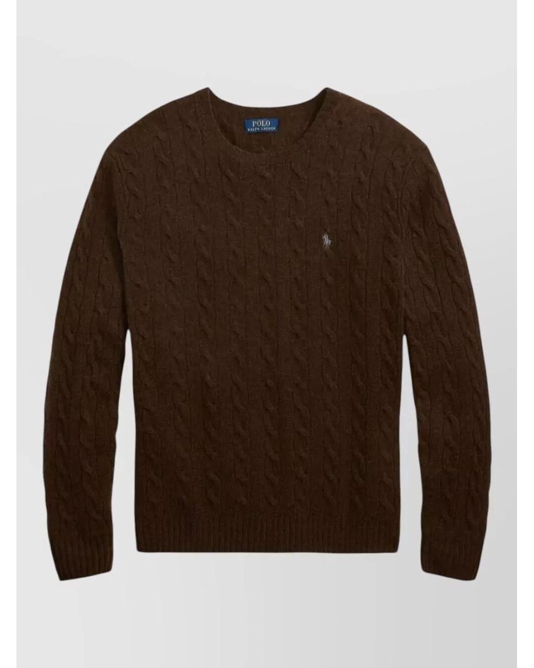 Polo Ralph Lauren Brown Wool Cashmere Long Sleeve T-Shirt for men