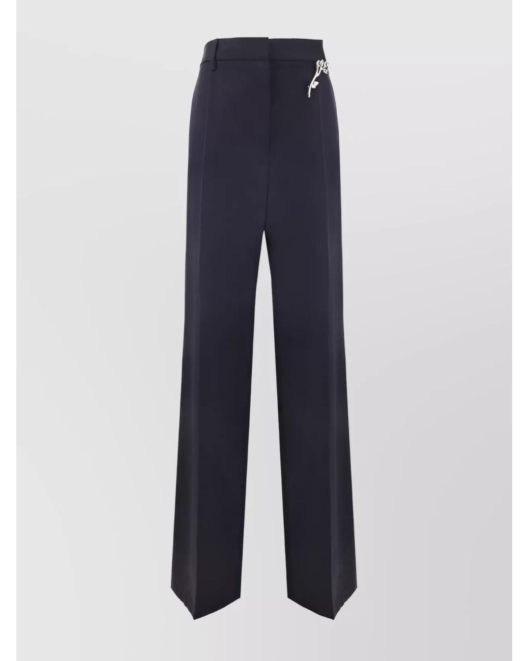 Prada Blue Wool Wide-Leg Trousers