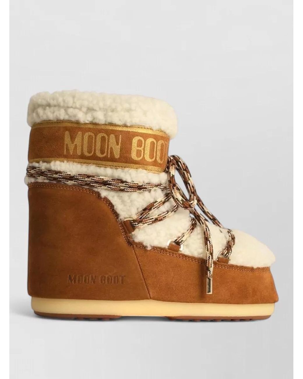 Moon Boot Brown Shearling And Suede Ankle Boots