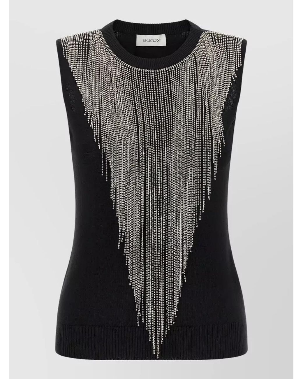 Sportmax Black Virgin Wool Knitted Top