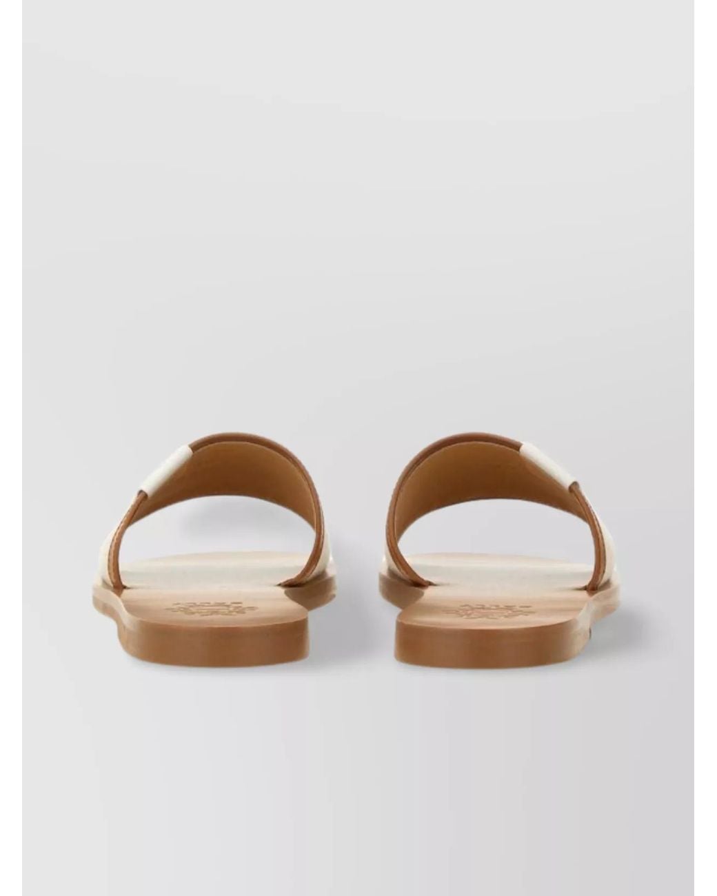 Bally White Leather Slide Sandals