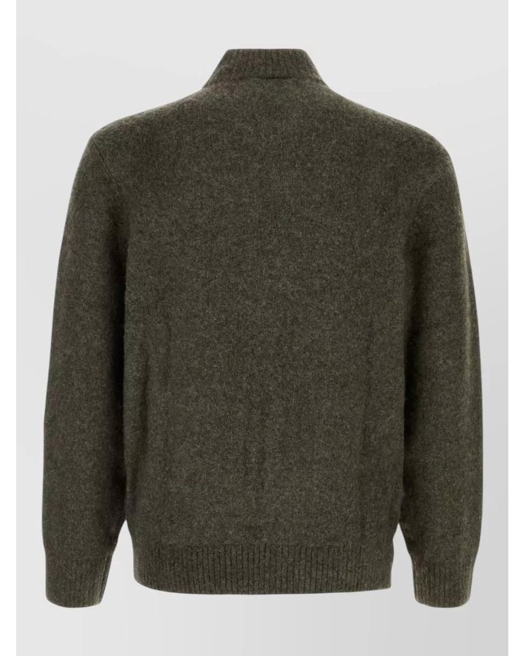 Carhartt Green Textured Knit High-Neck Zip-Up Jacket for men