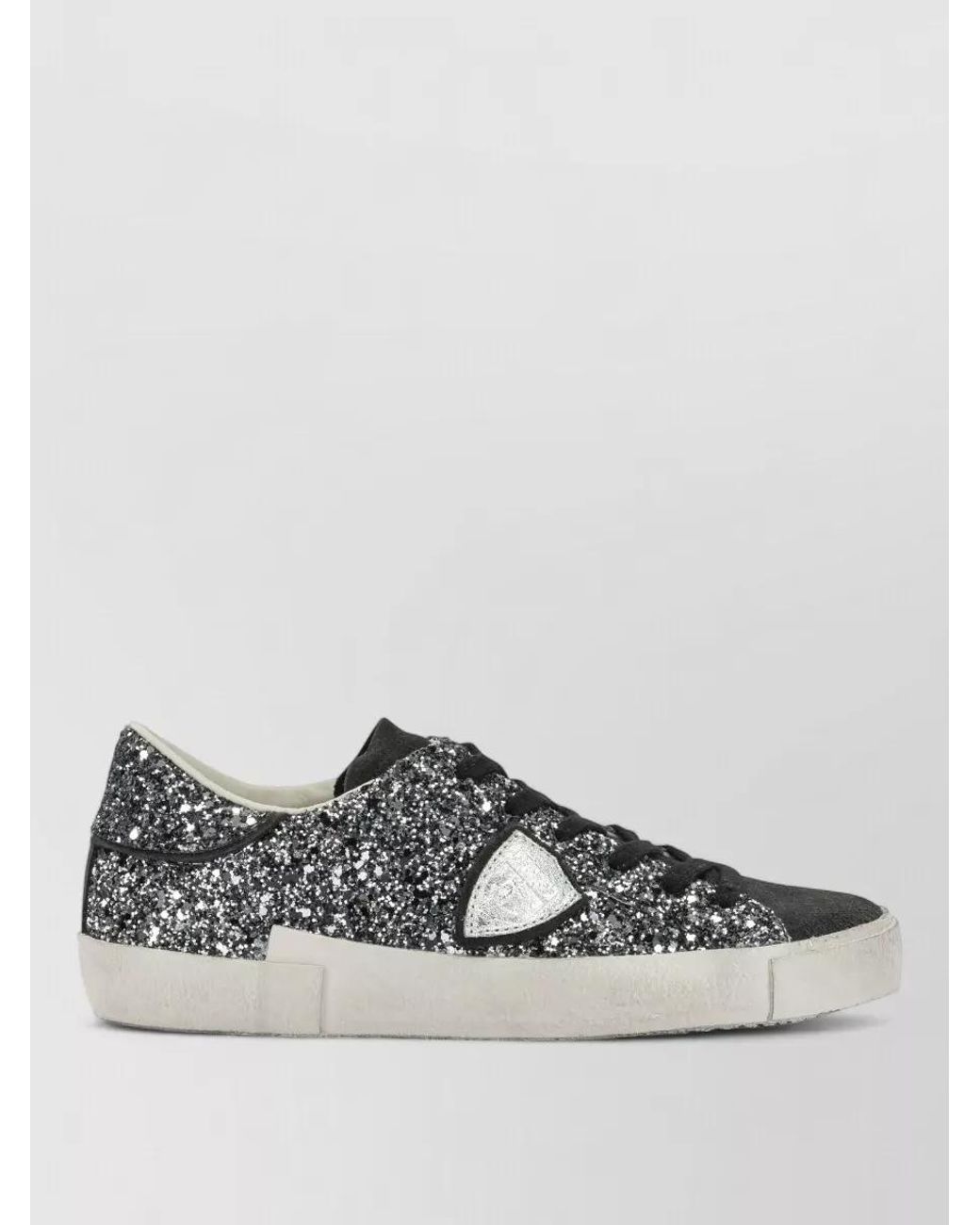 Philippe Model Gray Leather Low-Top Sneakers