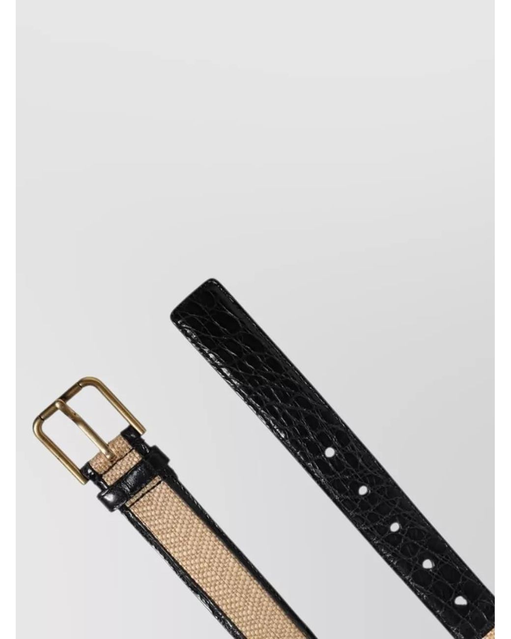 Dolce & Gabbana Black Braided Caiman Leather Belt for men