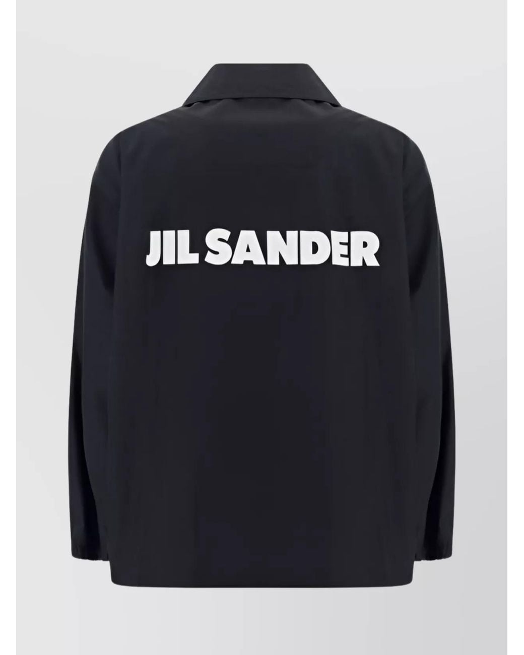 Jil Sander Blue Cotton Logo Print Loose Fit Jacket