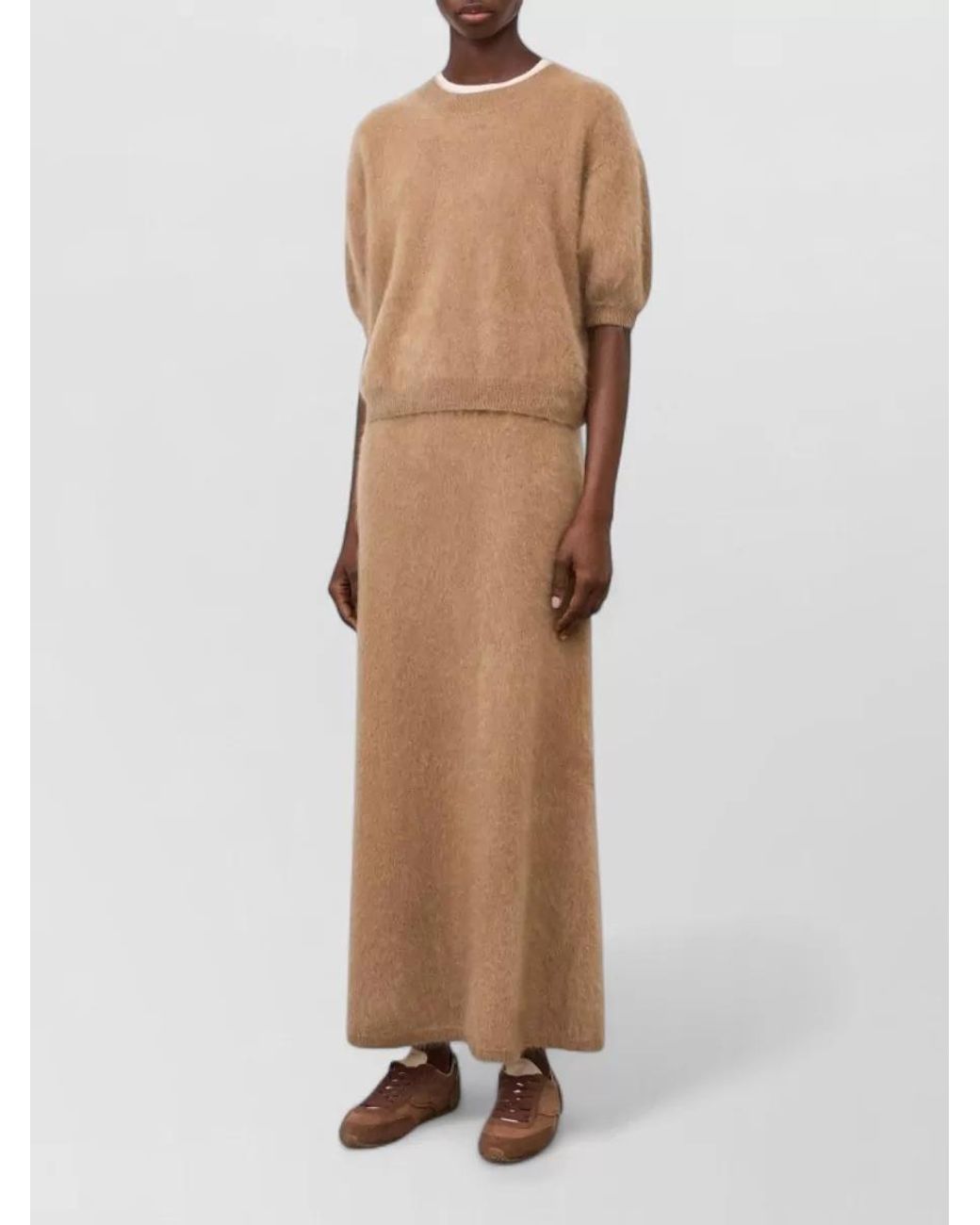 Lisa Yang Brown Cashmere Asta Midi Skirt