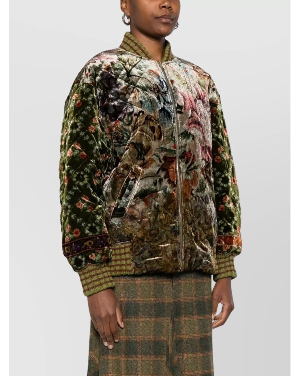 Pierre Louis Mascia Multicolor Printed Silk Blend Bomber Jacket