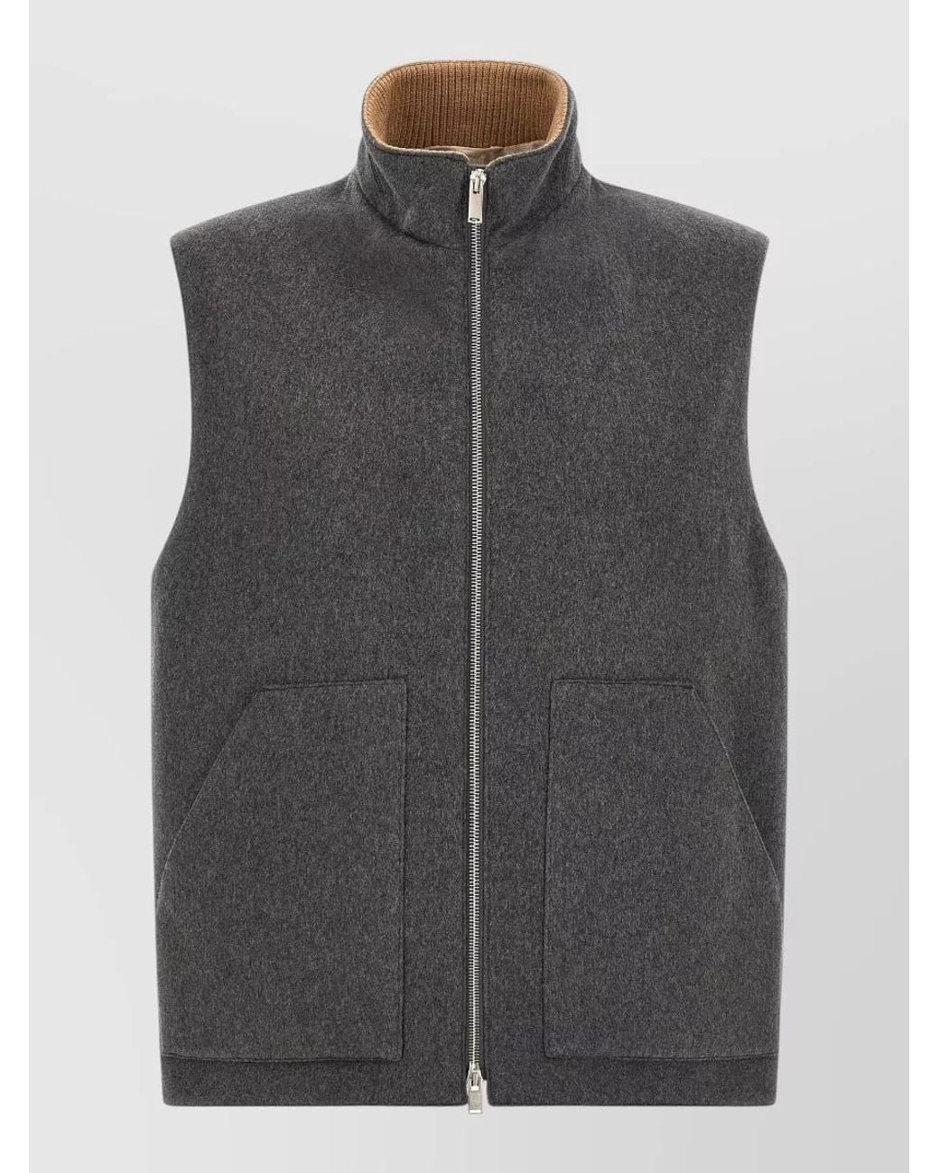 Lardini Gray Cashmere Wool Padded Vest for men