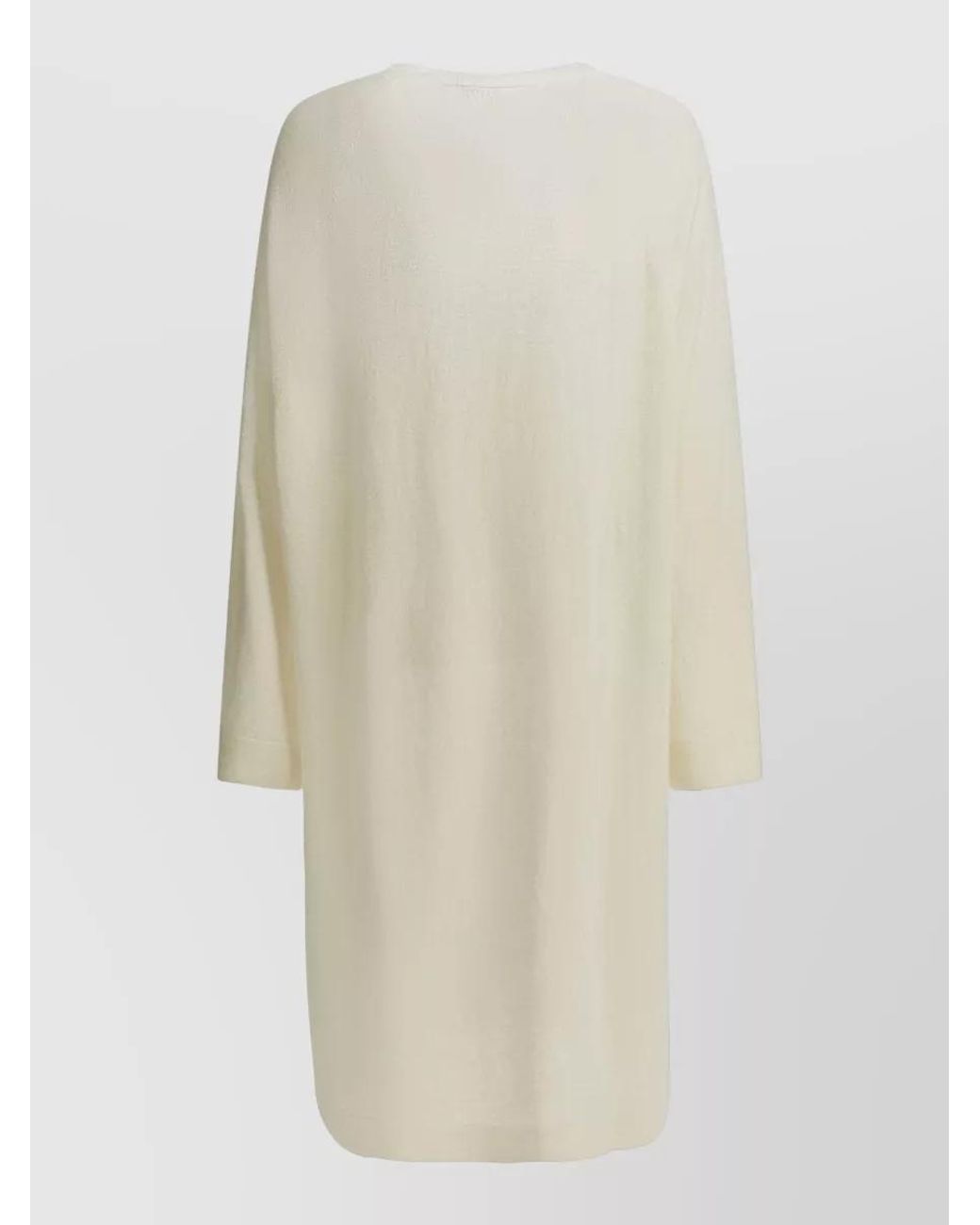 Sa Su Phi White Cashmere Silk Long Dressing Gown