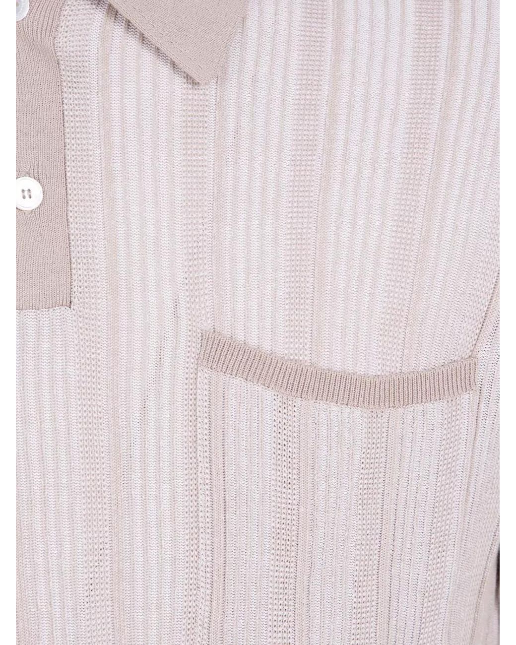 Ballantyne Natural Striped Polo Shirt for men
