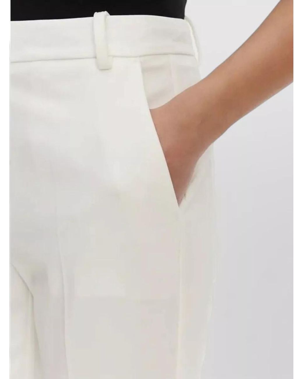 Pinko White Bello Straight-Leg Trousers