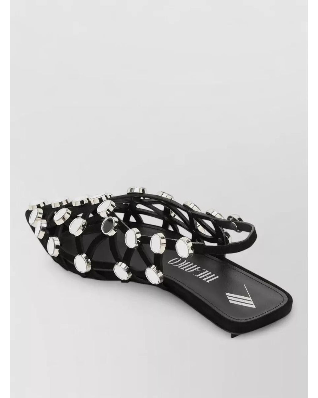 The Attico Metallic Leather Ballerina Shoes
