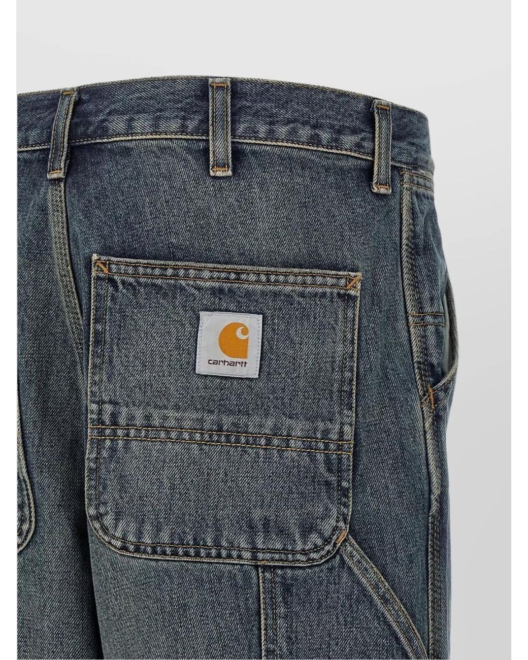 Carhartt Blue Denim Single Knee Straight-Leg Pants for men