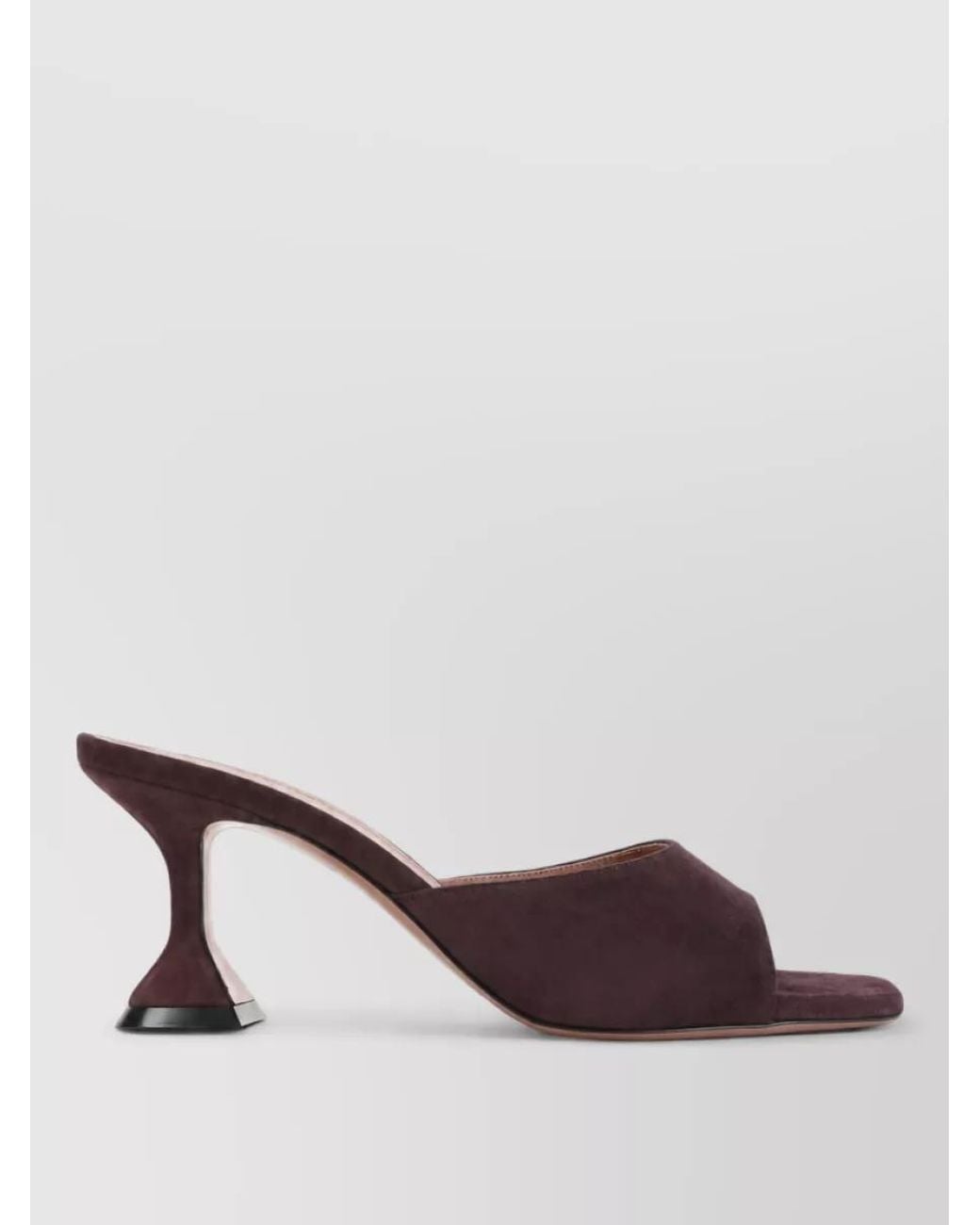 AMINA MUADDI Brown Suede Leather Mules
