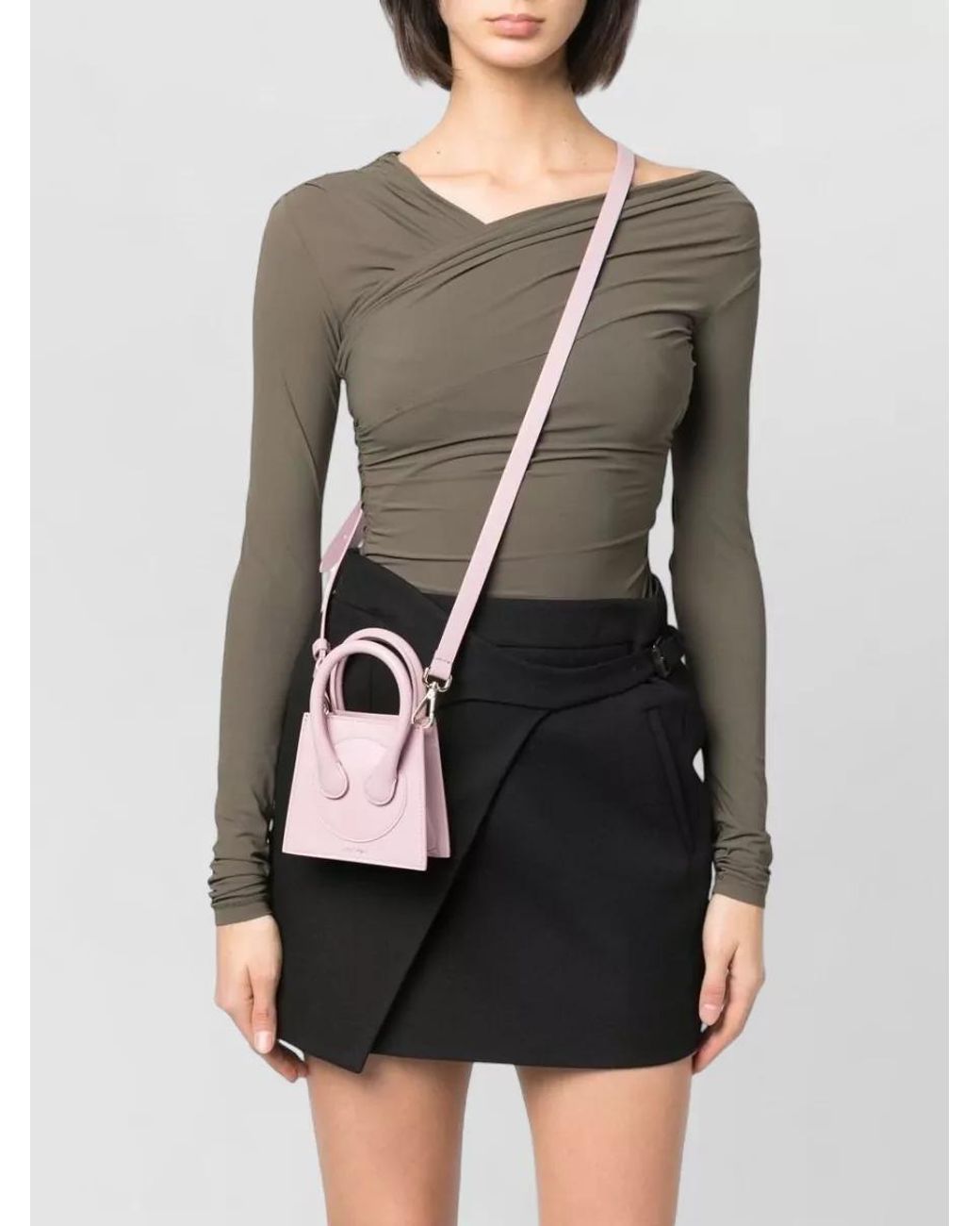 AZ FACTORY Pink Leather Mini Clutch Bag