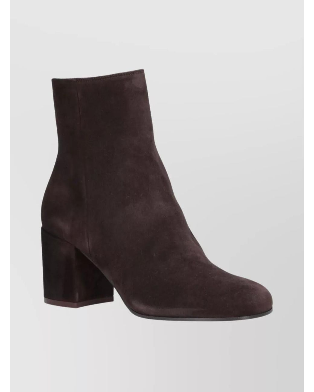 Gianvito Rossi Brown Suede Ankle Length Block Heel Boots