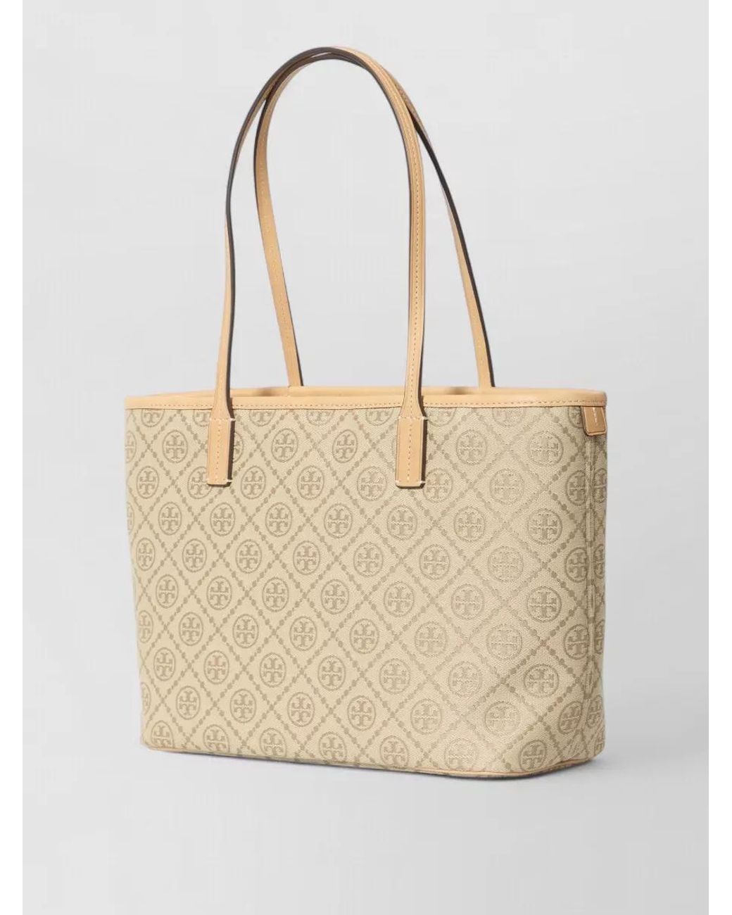 Tory Burch Natural T Monogram Small Tote Bag